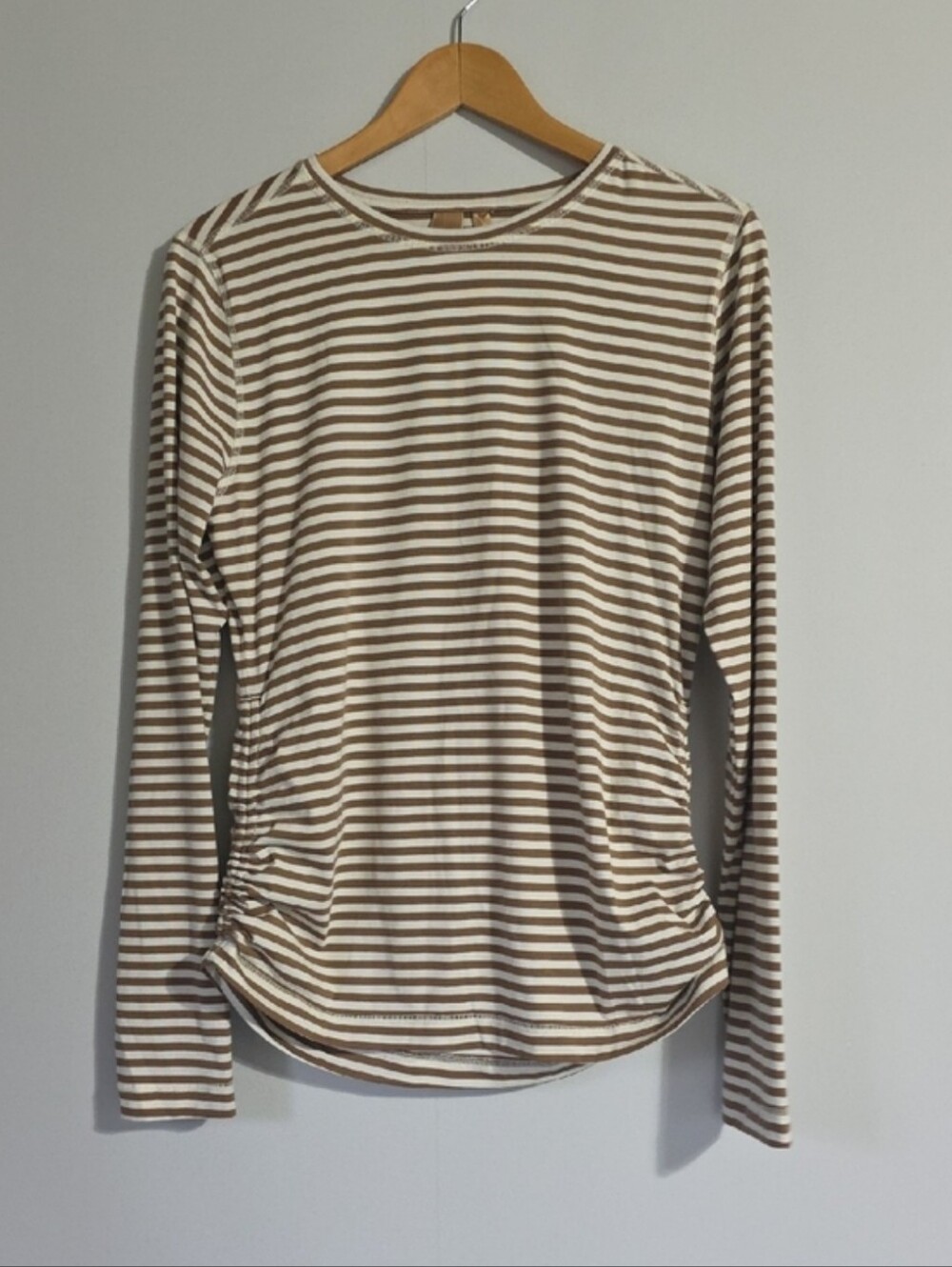Indyeva White And Brown Striped Long Sleeve Size Large